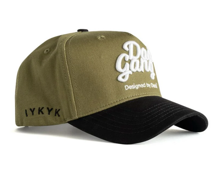 DAD GANG Olive Green and Black Trucker