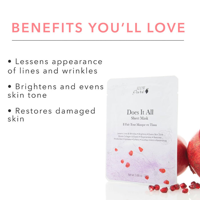 100% Pure-Does It All Sheet Mask-Skincare-1FSMDDH_Sheet_Mask_Does_It_All_Product_Benefits-The Detox Market |