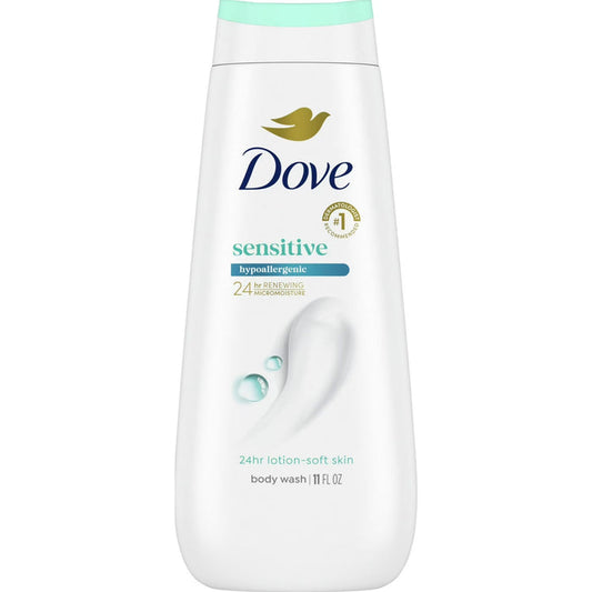 Dove Sensitive Skin Body Wash, Unscented, 12 fl oz