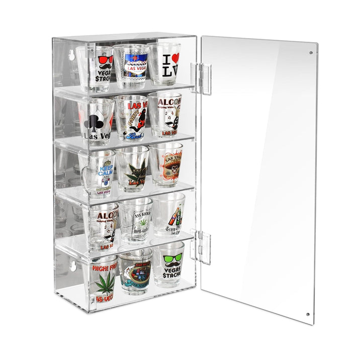 #DP320-A  Acrylic Mountable 5 Levels Mirrored Back Display Shelf