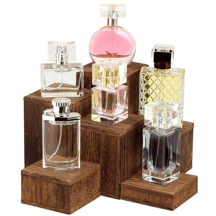#DPW514-BR Wooden 6 Pcs Square Risers Display, Brown Color