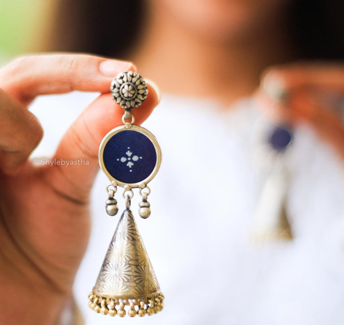 Dulari Handpainted Conical Dual Tone Jhumka