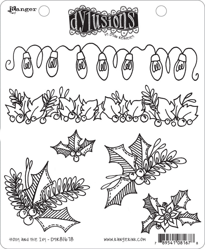 Dyan Reaveley's Dylusions Cling Stamp Collection - Holly And The Ivy