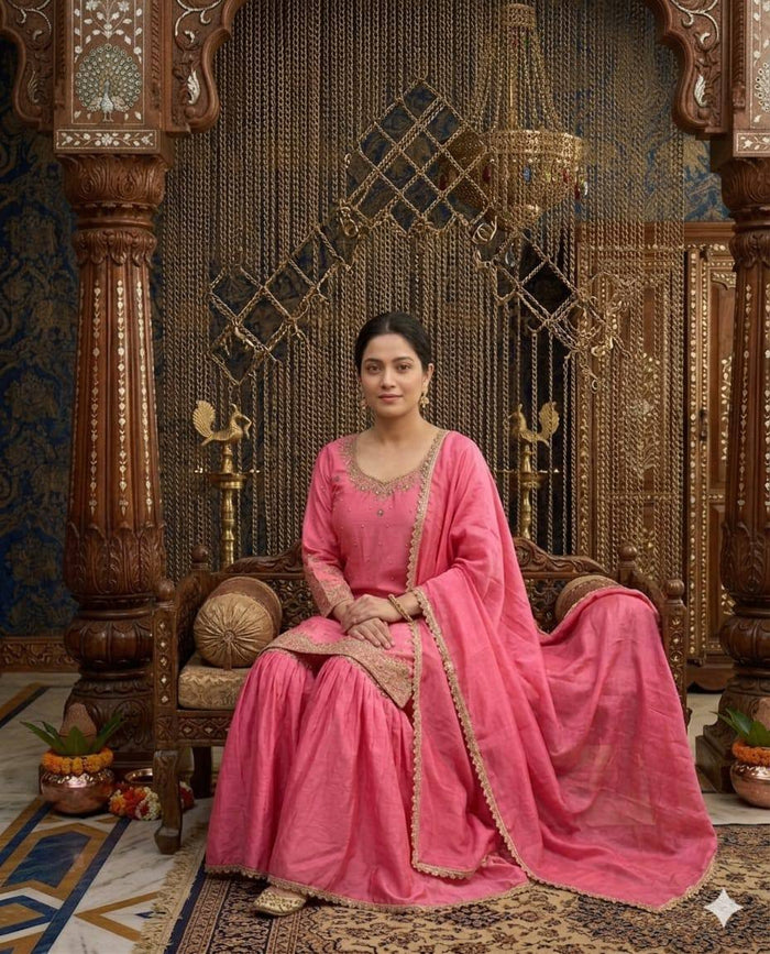 Elegant Pink Ethnic Ensemble Delight