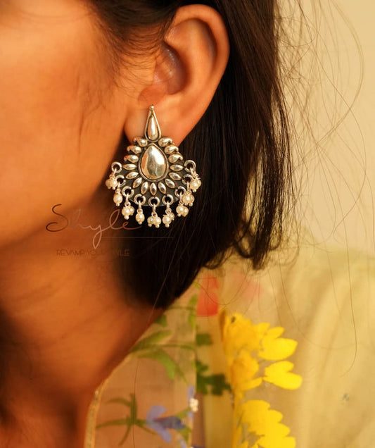 Essence Fine Embossed Pearl Drop Earrings