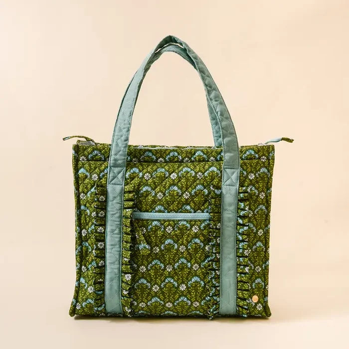 Everbloom Forest Green The Everyday Quilted Tote Bag
