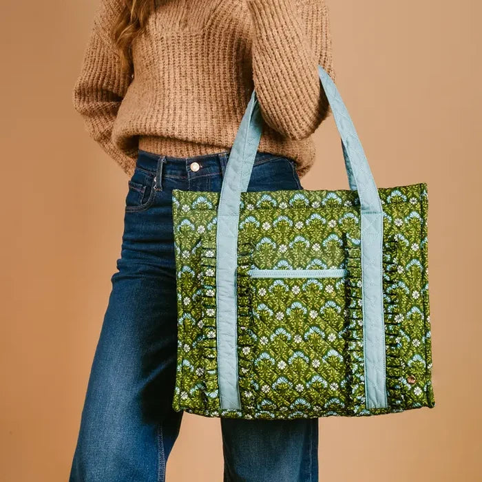 Everbloom Forest Green The Everyday Quilted Tote Bag