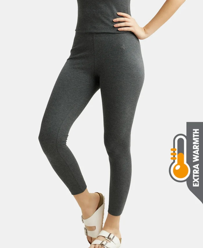 Extra Warmth Super Combed Cotton Rich Thermal Leggings with StayWarm Technology - Charcoal Melange