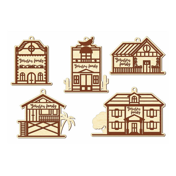 Family House Ornaments (Set of 10)
