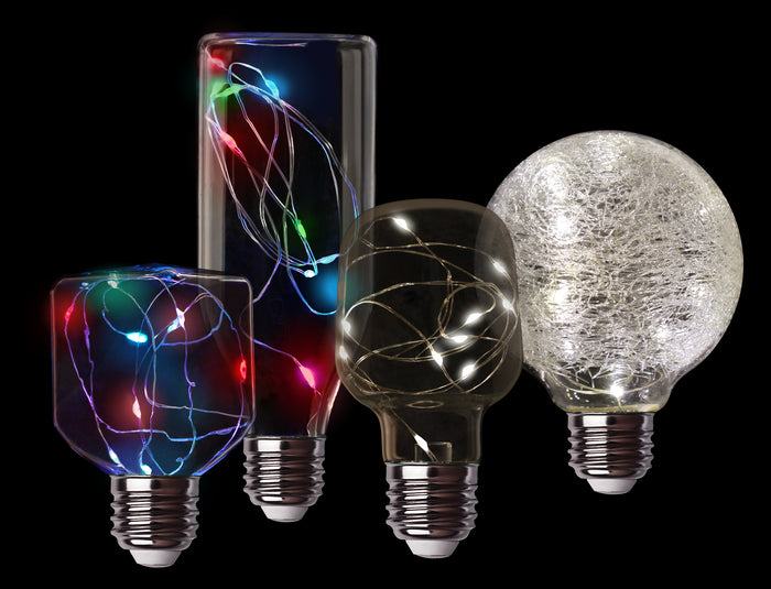 LED Light Bulbs Feit FY/G25/RGB/CR/LED Fairy Light Crackle Glass RGB Globe Light Bulb Feit Electric