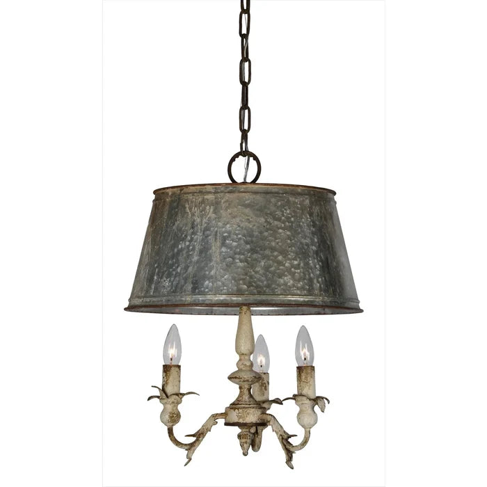 Chandeliers Forty West Designs 70719 Pemberton 3 Light Rustic Metal Shaded Chandelier Forty West Designs