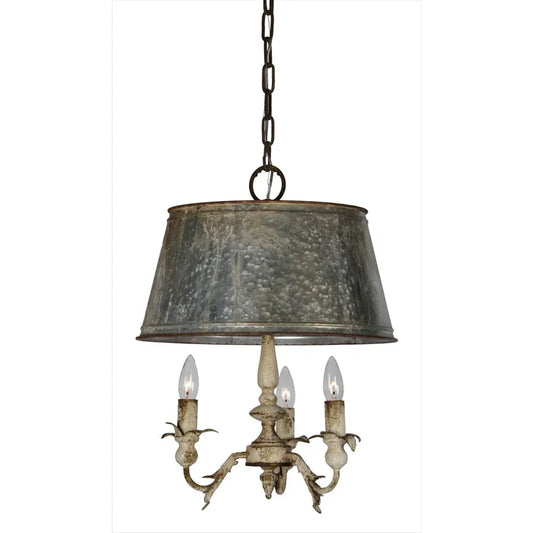 Chandeliers Forty West Designs 70719 Pemberton 3 Light Rustic Metal Shaded Chandelier Forty West Designs