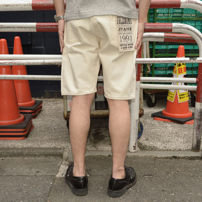 FULL COUNT "1904EC" 5POCKET ECRU DENIM SHORTS