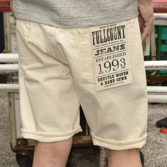 FULL COUNT "1904EC" 5POCKET ECRU DENIM SHORTS