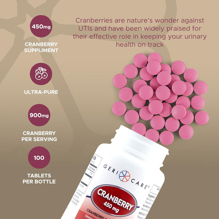 Geri - Care Cranberry Dietary Supplement, 450 mg - 845-01-GCP-Single - LL Medico
