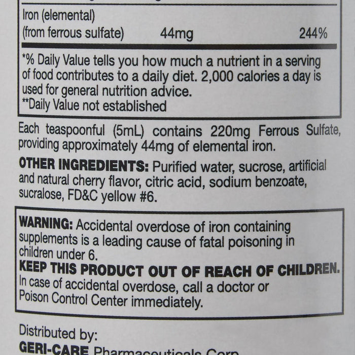 Geri - Care Iron Supplement, 220 mg, 16 oz Elixir - Q701-16-GCP - LL Medico