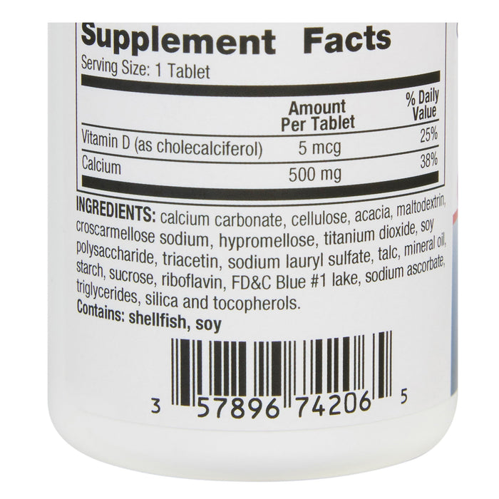 Geri - Care Oyster Shell Calcium Plus Vitamin D Supplement, 500 mg, 60 tablets - 742-06-GCP-Single - LL Medico
