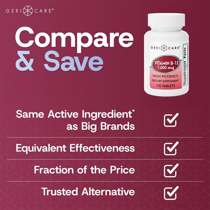 Geri - Care Vitamin B - 12 Supplement, 1000 mcg - 896-01-GCP-Single - LL Medico