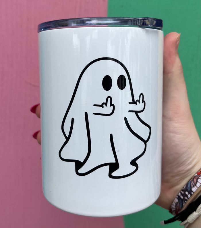 Ghost middle finger tumbler