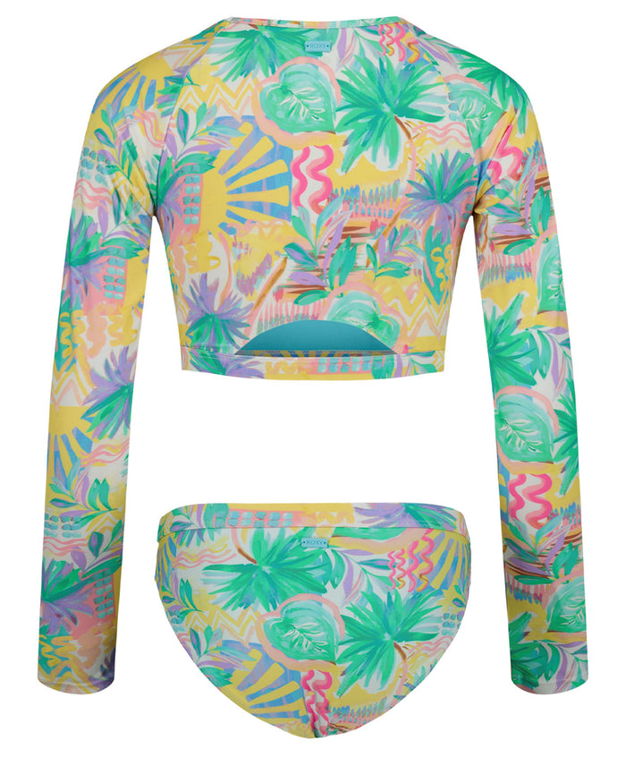 Girls' Palm Sun Crop Rashguard Swim Set - Roxy