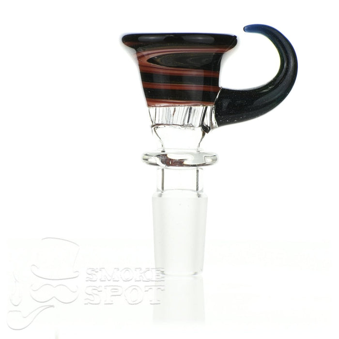 Glass Enthuastic 14mm Bowl with Hook #126 featuring honeycomb 7-hole screen