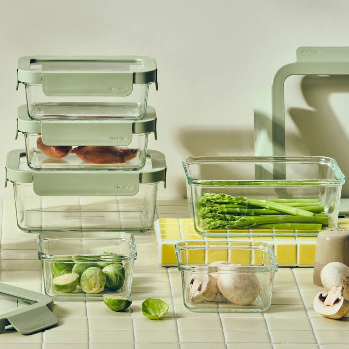 Glasslock Glass Food Container with Glass Lid 900ml Rectangle | Freezer, Oven & Air Fryer Safe