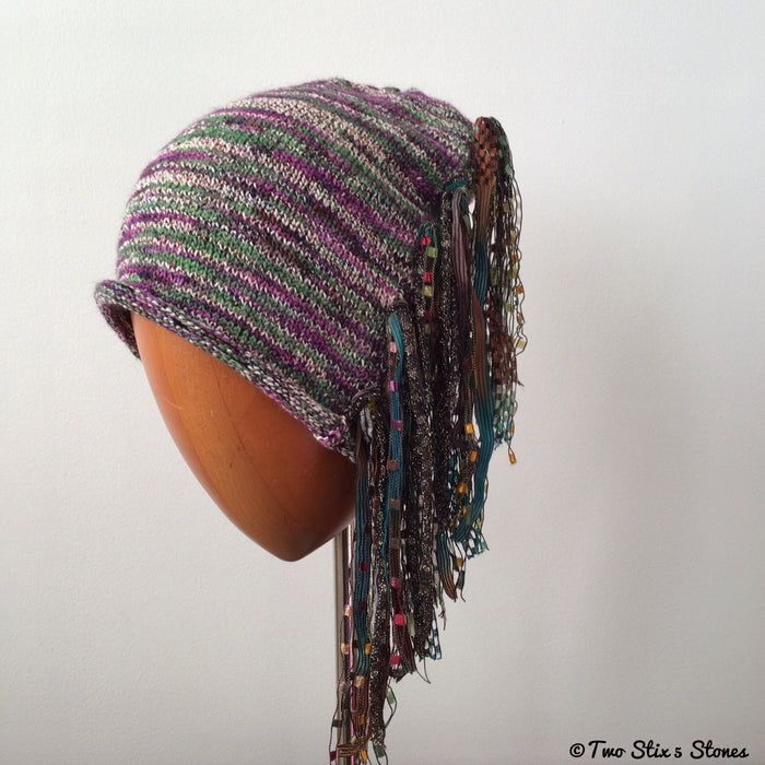 Green & Purple Tweed Signature *Funky Chic* Hat