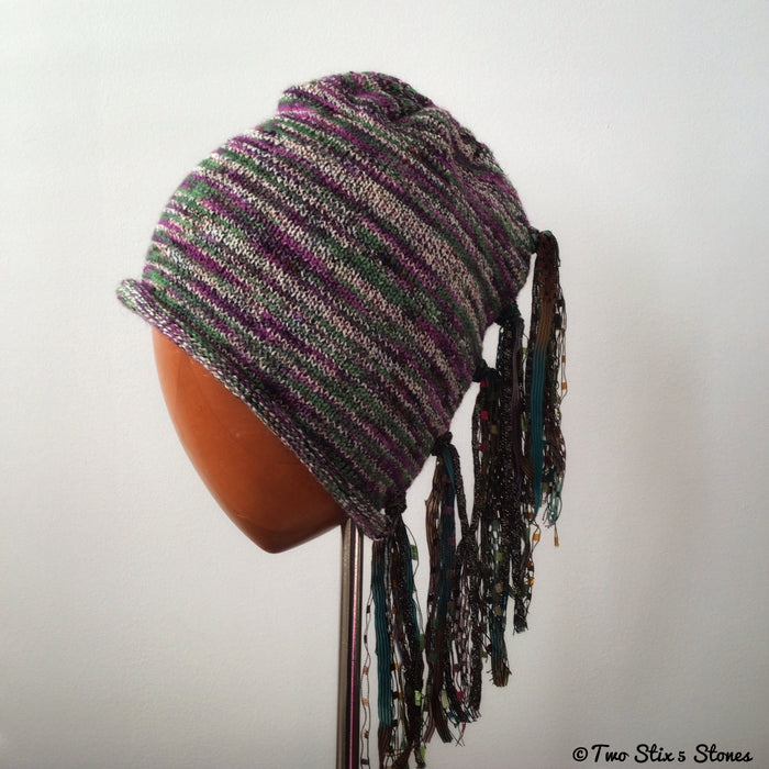 Green & Purple Tweed Signature *Funky Chic* Hat