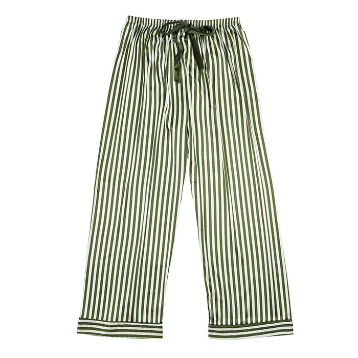 Green Stripe Long Pajama Set