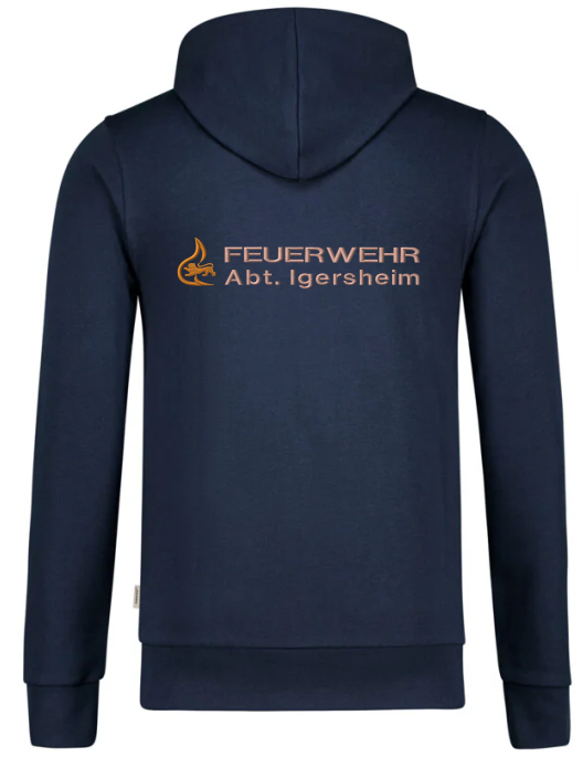 HAKRO 605 Kapuzen-Sweatjacke Premium FFW Igersheim Wappen