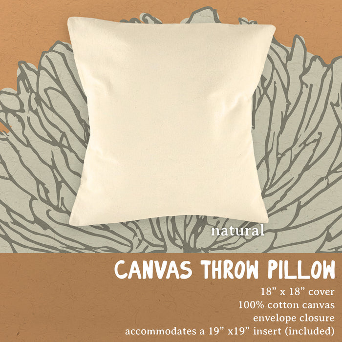 Hand Drawn Red Poinsettia - Customizable Square Canvas Pillow