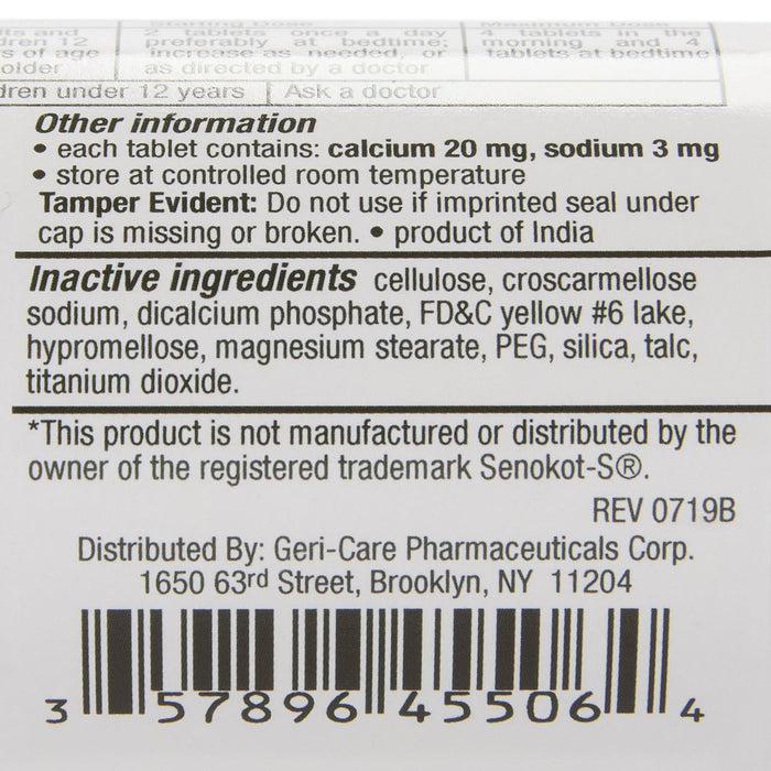 Health Star Senna - S Laxative Plus Stool Softener, 60 ct Bottle - 455-06-HST - LL Medico