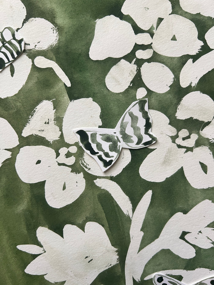 Hidden Gardens: Ivy Pansies, Original 9x12