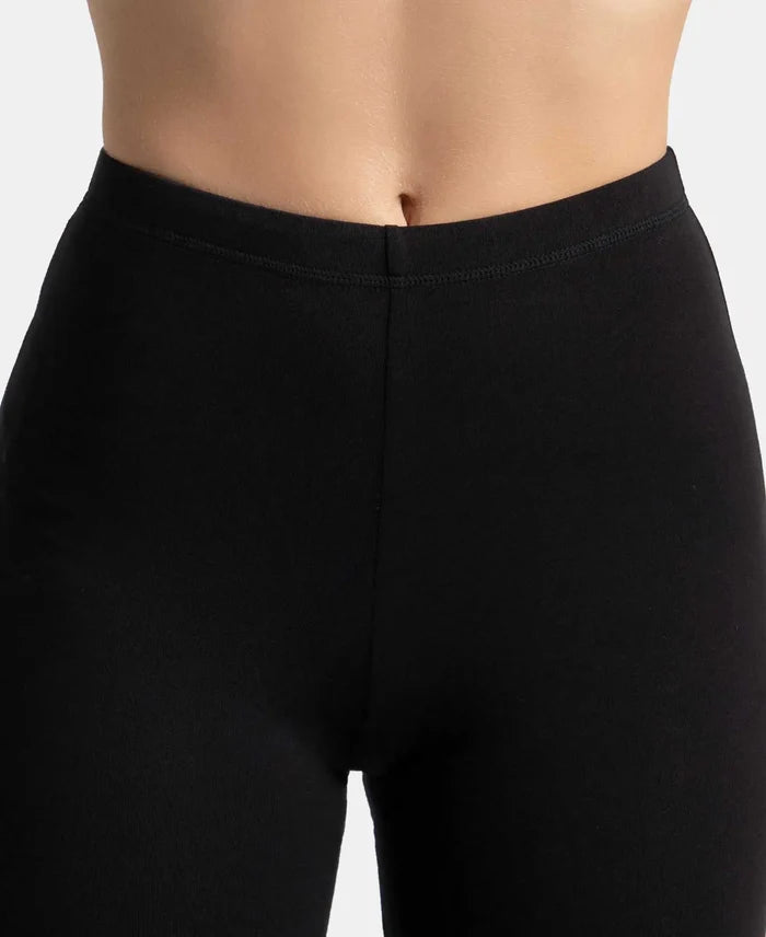High Coverage Super Combed Cotton Elastane Stretch Shorties With Concealed Waistband - Black-6