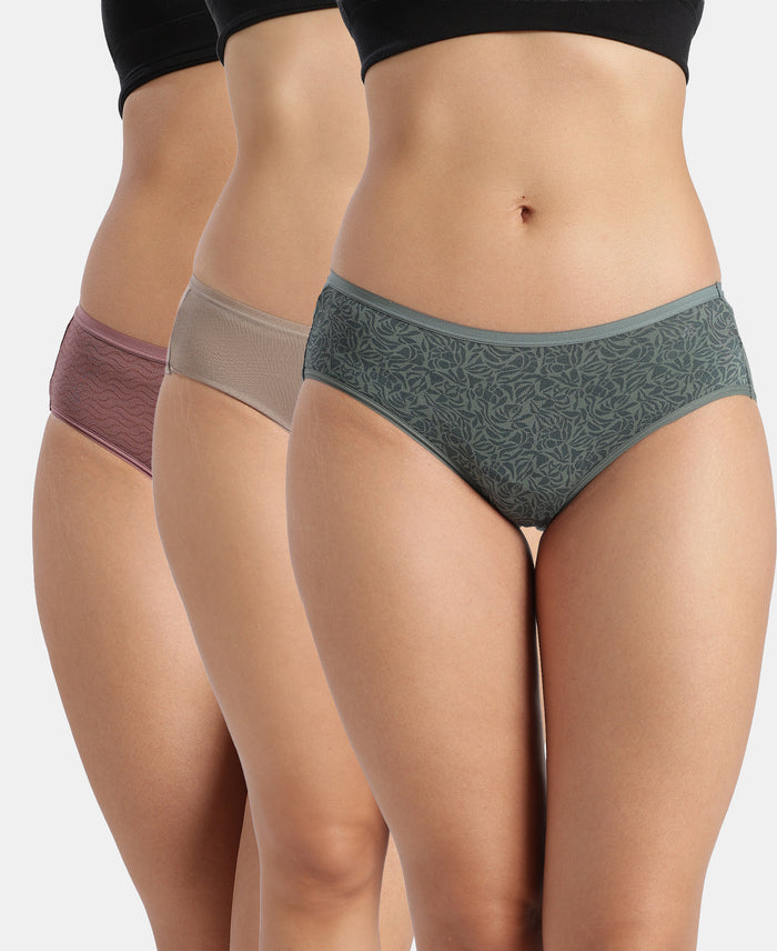 High Coverage TENCEL™ Micro Modal Elastane Stretch Hipster with Ultrasoft Waistband - Assorted (Pack of 3)