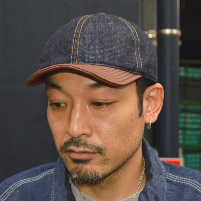 HIGHER ”HT25020C” Selvedge Denim × Leather Brim Cap