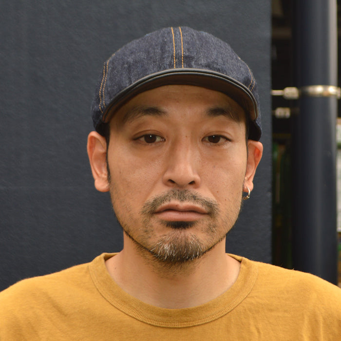 HIGHER ”HT25020C” Selvedge Denim × Leather Brim Cap