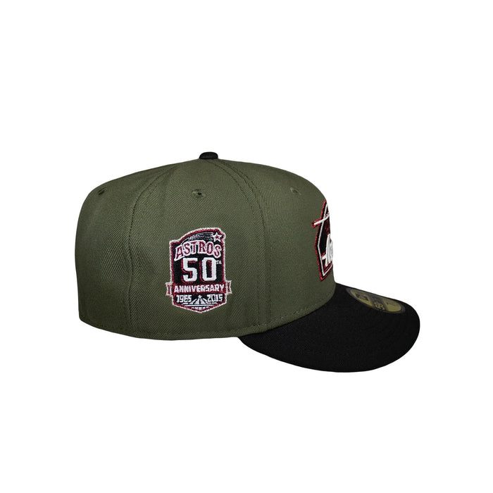 Houston Astros Olive and Black 50th Burgundy Outline