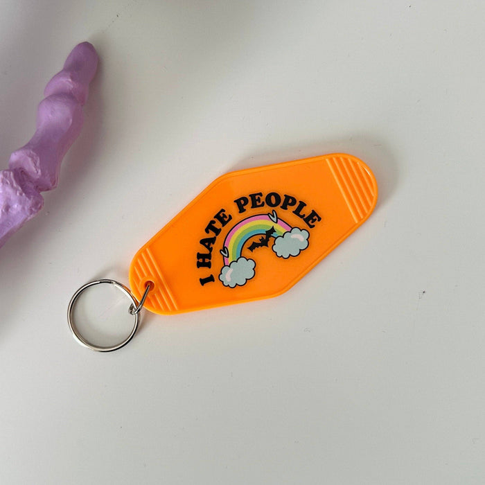 I hate people keychain