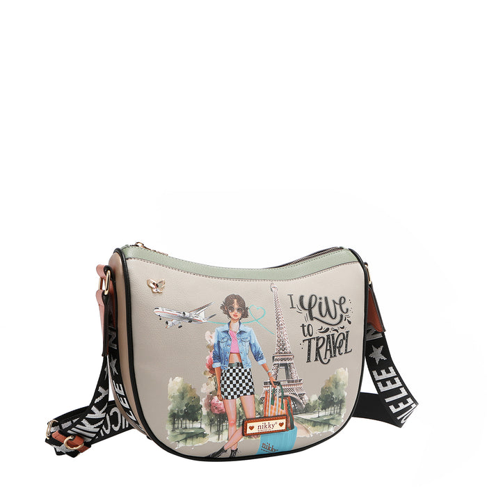 I LIVE TO TRAVEL MESSENGER BAG