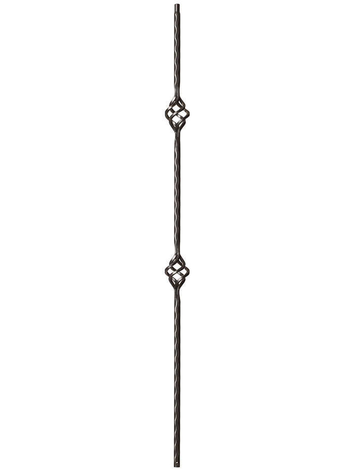 Iron Baluster 9028 - 9/16" Hammered Edge - Double Basket
