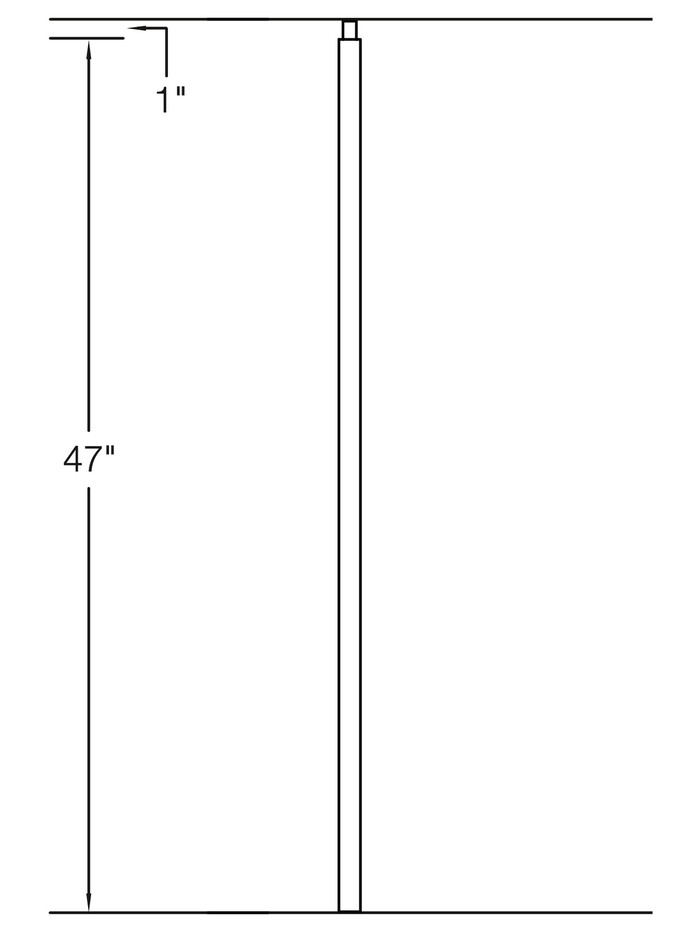 Iron Newel TN01 - 1-3/16" Square - Plain