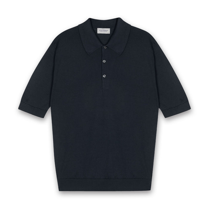 John Smedley - Isis Sea Island Polo in Flint - Nigel Clare