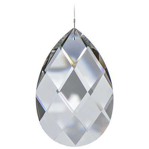 Jumbo Faceted Tear Drop Crystal Suncatcher  – Beaded