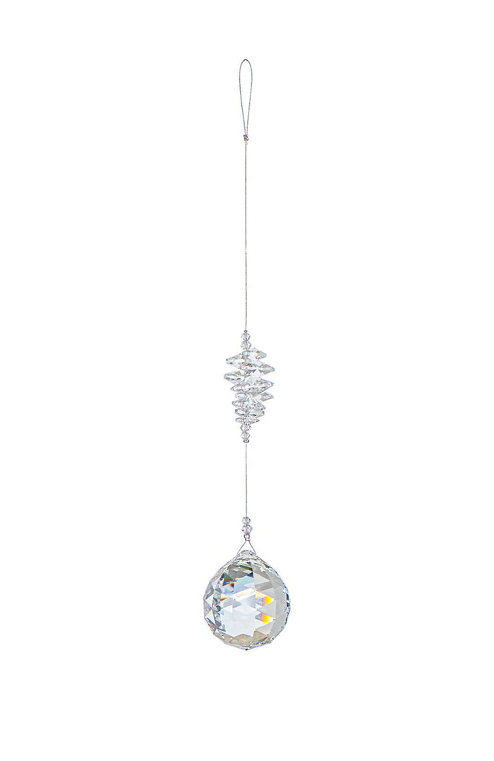 Jumbo Sphere Crystal Suncatcher  – Clear Beaded