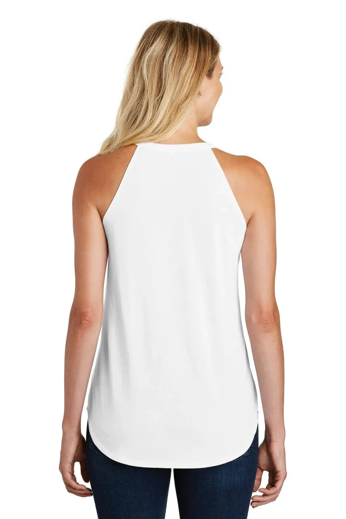 Women's White Tri-Rocker Tank Top - District DT137L