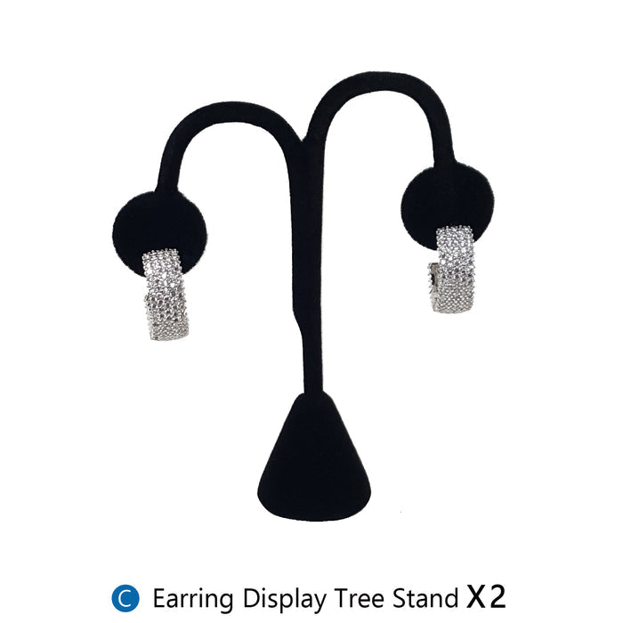 #JWY1203SET 11 Pcs Black Velvet Jewelry Display Set
