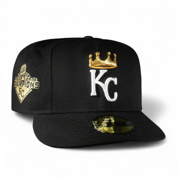 Kansas City Royals All Black Gold Crown 2015 Champions