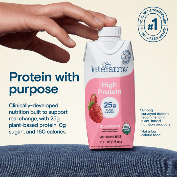 Kate Farms High Protein Nutrition Shake, Strawberry, Case/12 - 811112031420-Case - LL Medico