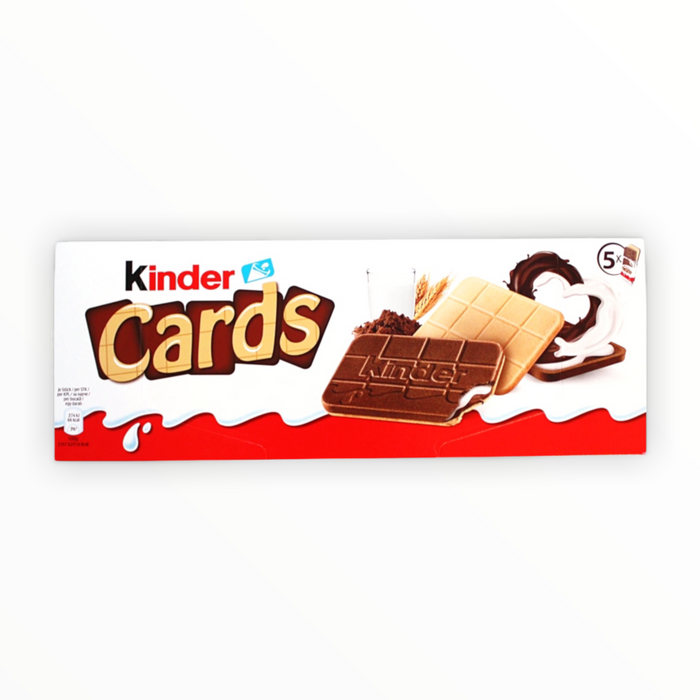 Kinder Cards — Cocoa Wafer with Milk & Cocoa Cream (5 Packs).